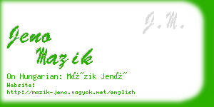 jeno mazik business card